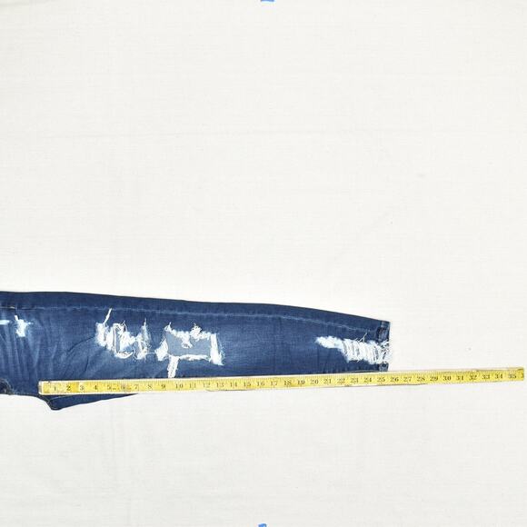 American Eagle Women Cotton Blue Size 2 Short Hi Rise Jegging Skinny Distressed - Picture 5 of 8